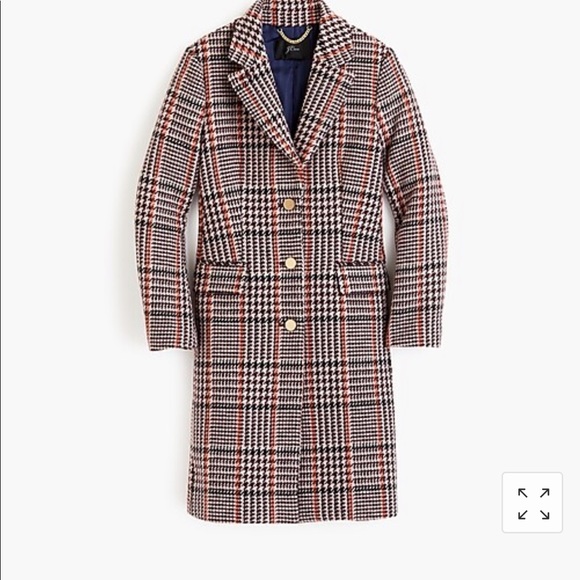 j crew plaid topcoat